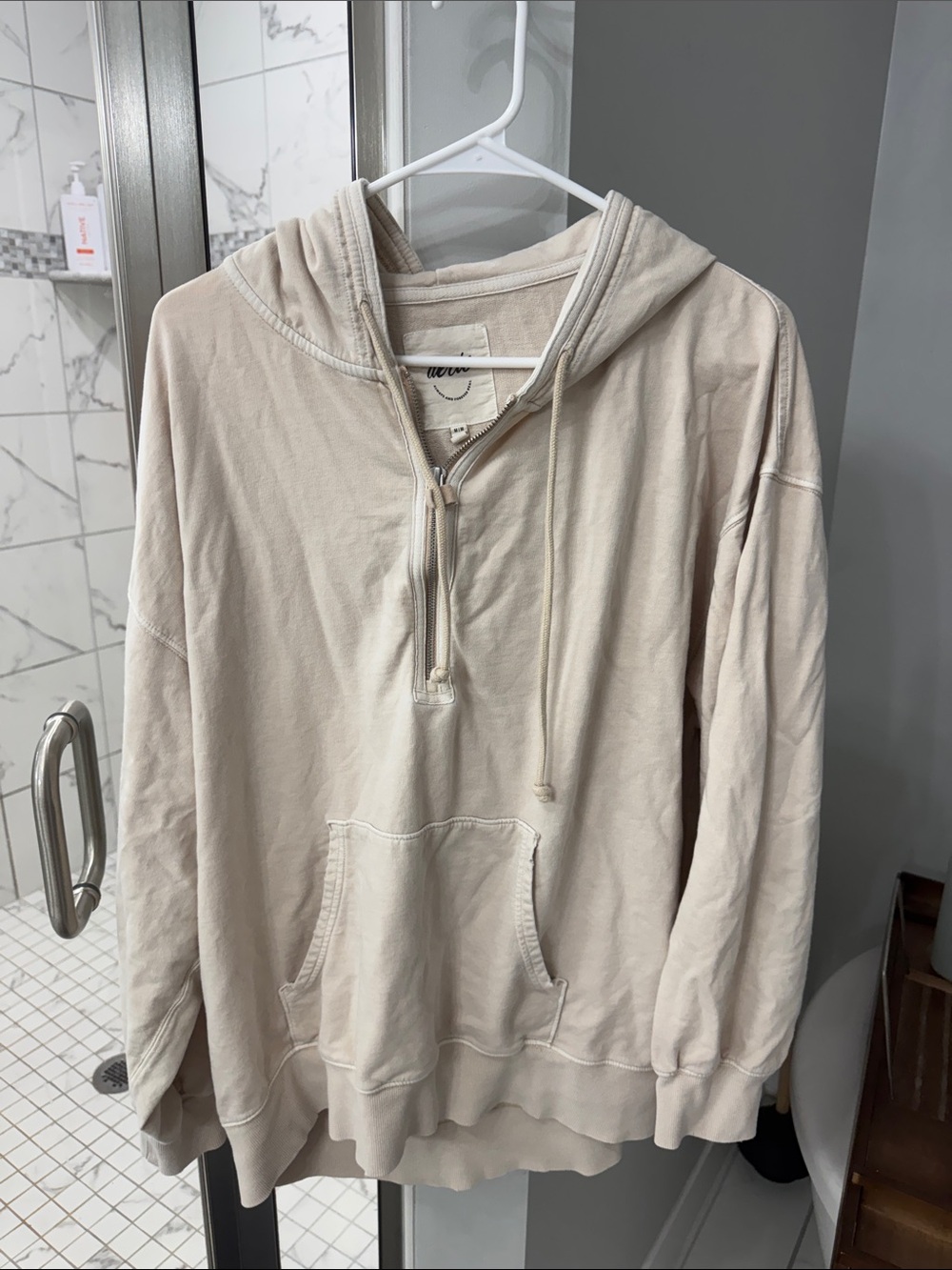 aerie Light Beige Half-Zip Hoodie